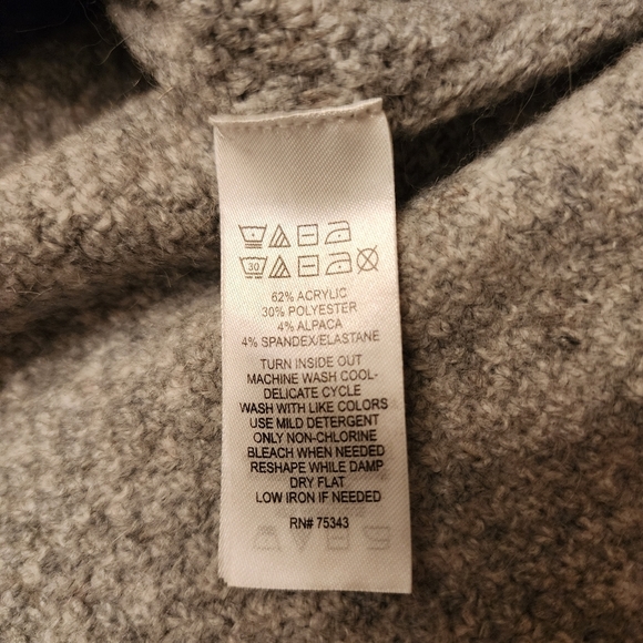 Gray Mock Neck Oversized High Low Sweater Size S - Picture 9 of 10